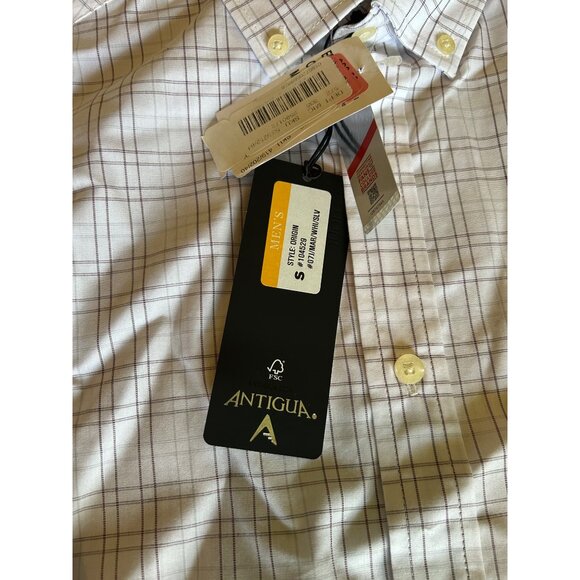 Antigua Mens Mississippi State University Plaid Button-Down Long Sleeve Shirt S - Picture 5 of 6